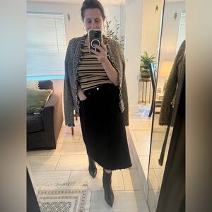 Agolde Della Black Denim Midi Skirt Women’s Size 26